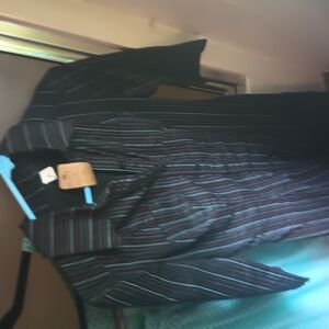 Striped Black Button-Up Shirt